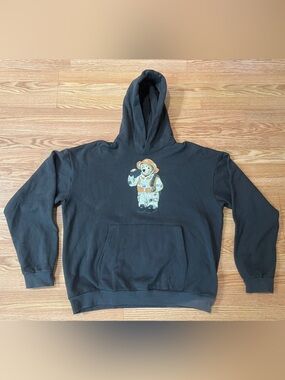 Market Studios Grey Hoodie with Bear Astronaut Graphic